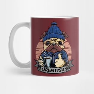 Funny dog with glass coffee Mug